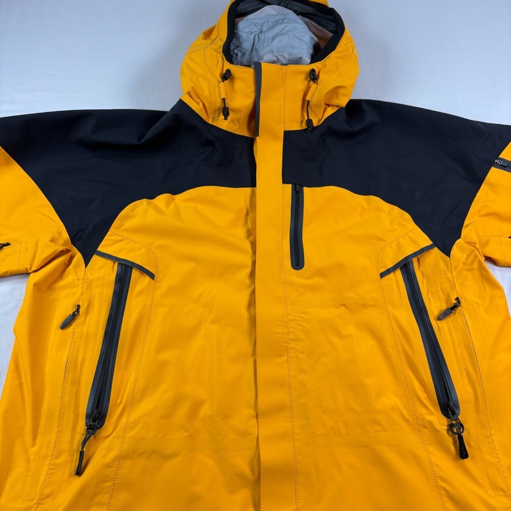 LL Bean Jacket Mens Large Yellow Gore Tex XCR Rain Water Resist Full Zip Outdoor - Picture 3 of 10